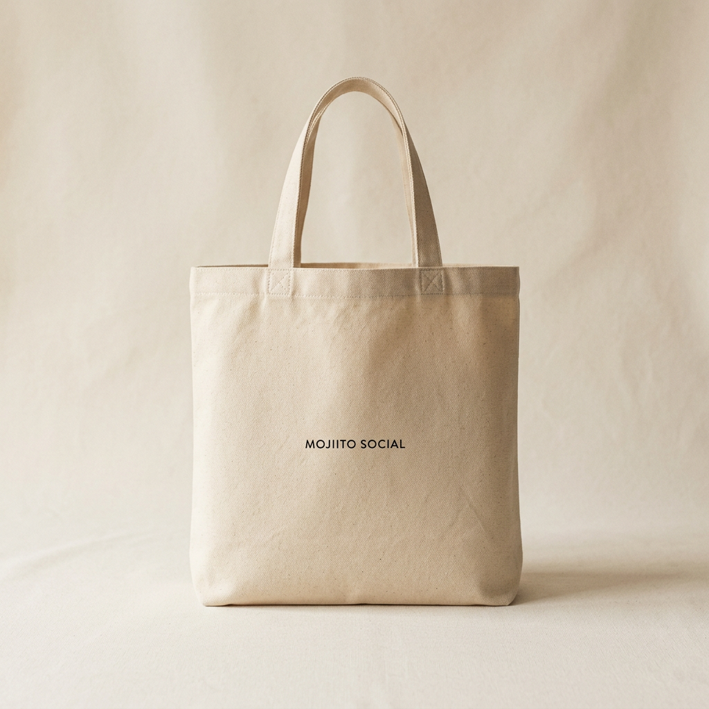 Natural canvas Club Tote photographed on a warm off-white background